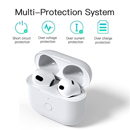 Newest Replacement Charging Case Compatible with AirPod 3rd Generation, Air pods 3 (Not for Airpod Pro) with Pairing Sync Button Without Earbuds, White