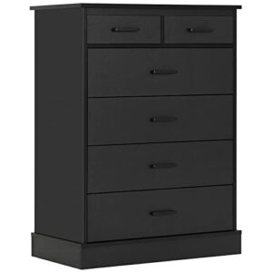 hasuit 6 drawer dresser, wood storage tower clothes organizer, tall chest of 6 drawers, large storage cabinet, black dresser for bedroom, hallway, entryway