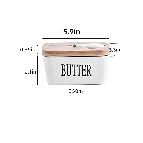 Manual Butter Churner Easy to Use Makes Homemade Butter in Minutes with Porcelain Butter Dish for Home Made Artisan Butter