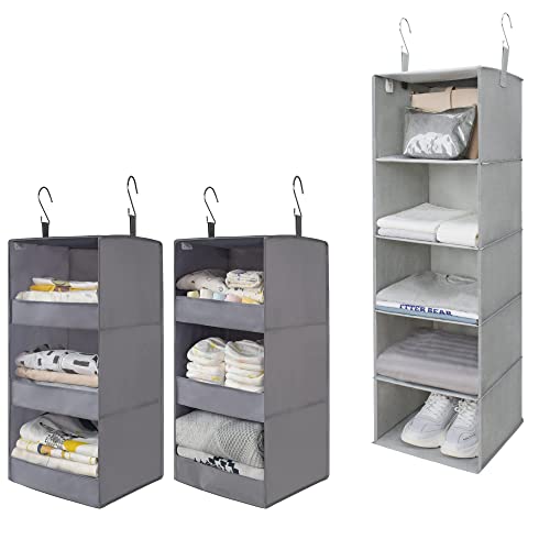 GRANNY SAYS Bundle of 2-Pack Hanging Shelves for Organizing & 1-Pack Hanging Closet Organizer