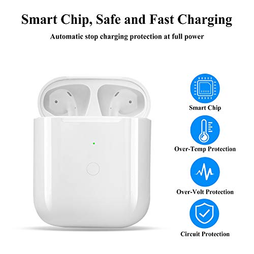 Airpods Charging Case Compatible for Airpods 1 2, Wireless Charger Replacement Case for Airpods 1&2, with Bluetooth Pairing Sync Button Without Earbuds