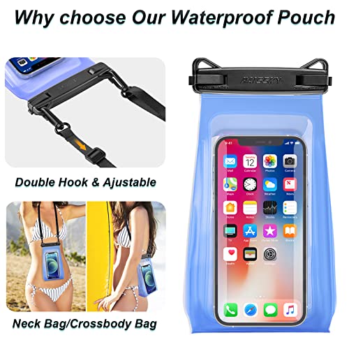 Waterproof Phone Pouch Up to 6.9", Floating Dry Bag for iPhone 13 12 11 Pro Max Galaxy S22 S21 Universal Waterproof Case Large Capacity Sunscreen Glasses Storage Dry Bag for Swimming Rafting Boating