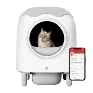 hholove automatic cat litter box, self cleaning box with remote app control, alerts, odor suppression, disassembly for multiple cats
