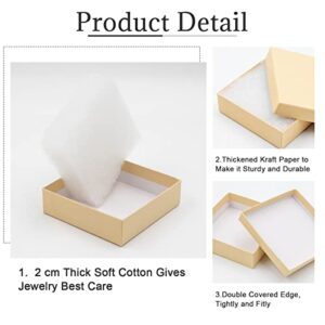 opaprain Cardboard Jewelry Brown Gift Boxes 20 Pack3.5×3.5×1 inches, its apply to displaying necklaces, rings, bracelets, earrings