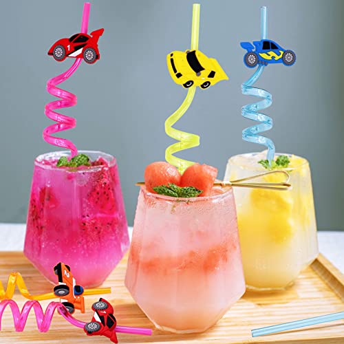 26 Packs Truck Drinking Straws For Car Themed Birthday Party Decor Supplies Reusable Straws For Truck Party Goodie Bags Gifts For Boy Kids Truck And Car Party Baby Shower Classroom Reward School Prize