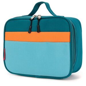hawlander insulated kids lunch box bag for boys and girls, standard size for school (blue green)