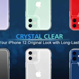 WISMURHI Crystal Clear Case for iPhone 12, [Never Yellow], [Camera Protection], [MagSafe Adaptation], Soft Slim Silicone Phone Cover Case, Shockproof iPhone 12 Case Protective Transparent, 6.1''