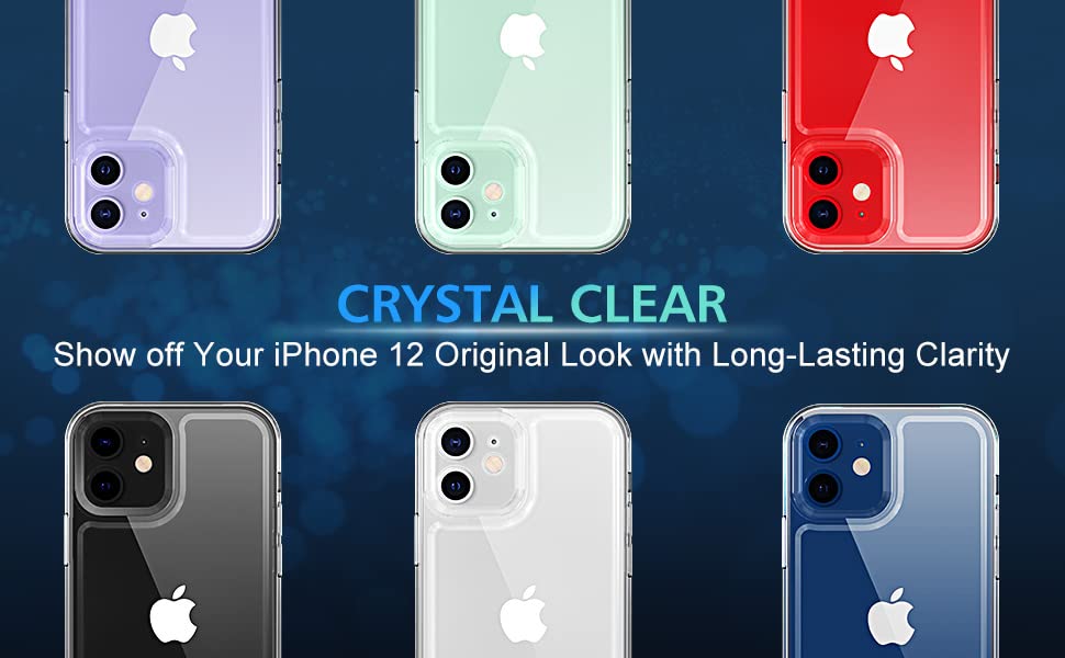 WISMURHI Crystal Clear Case for iPhone 12, [Never Yellow], [Camera Protection], [MagSafe Adaptation], Soft Slim Silicone Phone Cover Case, Shockproof iPhone 12 Case Protective Transparent, 6.1''