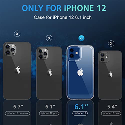 WISMURHI Crystal Clear Case for iPhone 12, [Never Yellow], [Camera Protection], [MagSafe Adaptation], Soft Slim Silicone Phone Cover Case, Shockproof iPhone 12 Case Protective Transparent, 6.1''