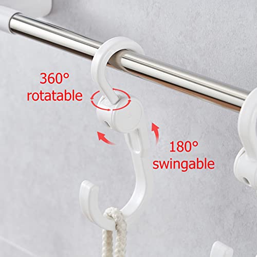 EIKS 6 Sets Rotatable S Shaped Hooks Multi Purpose for Clothes Laundry Bags Towels Door Knobs Shopping Carts