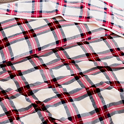 ielevations 120×120 Inches Checked Blanket 10' x 10' Extra Large Throw Blanket Big Blanket Soft Light Smooth Stewart Tartan Plaid Flannel Blanket for Family and Friends