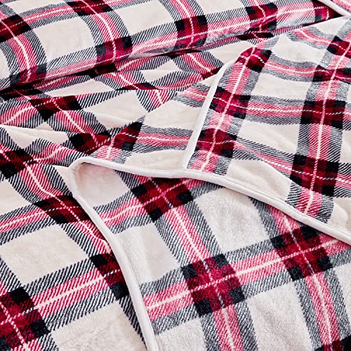 ielevations 120×120 Inches Checked Blanket 10' x 10' Extra Large Throw Blanket Big Blanket Soft Light Smooth Stewart Tartan Plaid Flannel Blanket for Family and Friends