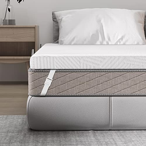 Mattress Topper, 2 Inch Cooling Twin Size Gel Mattress Topper Gel Memory Foam, Ventilation Holes, Bed Topper with Removable Bamboo Rayon Cover