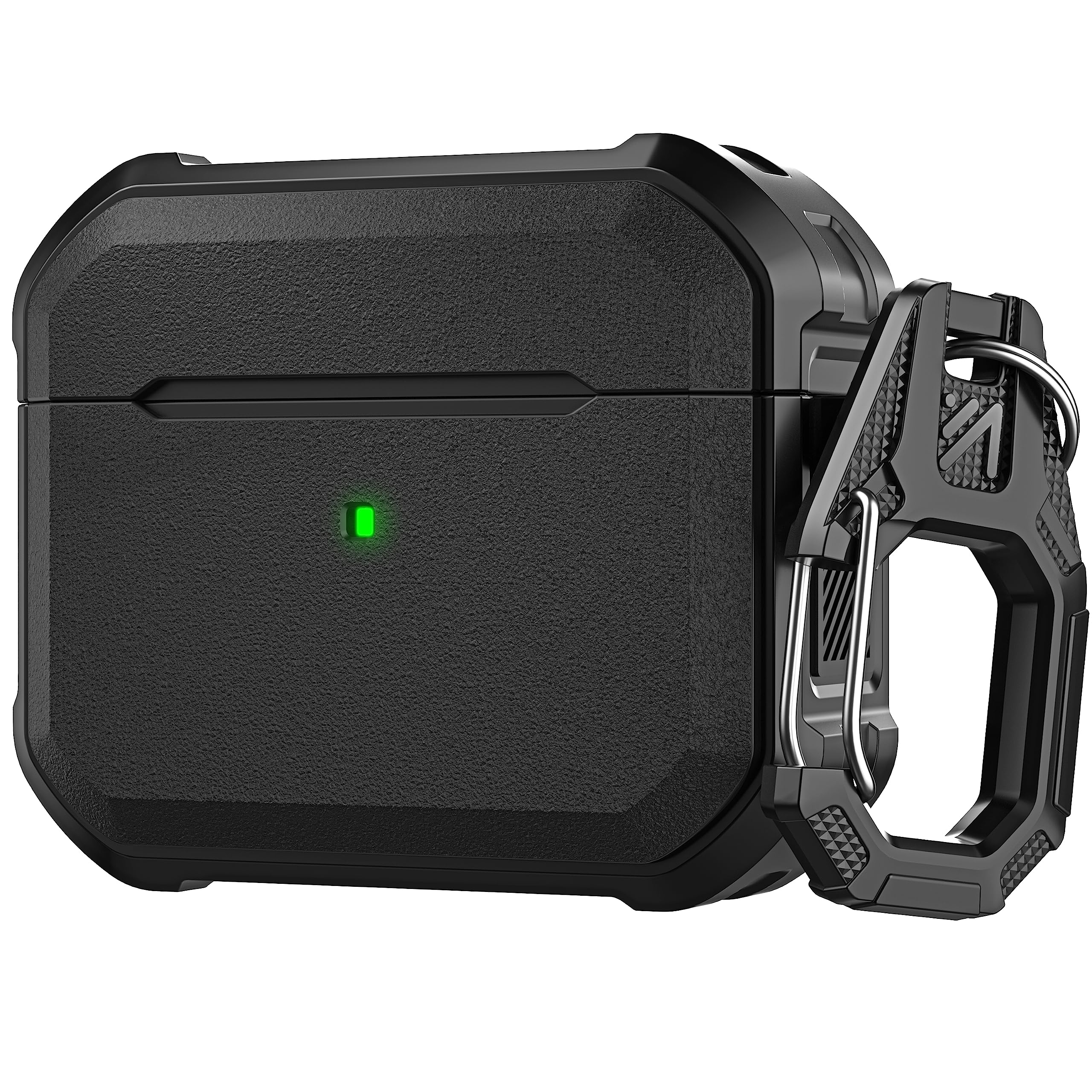 AirPods 3rd Generation Case (2021), Atemto Full-Body Hard Shell Protective Apple AirPods 3 Case Cover Protector with Carabiner Support AirPods Gen 3 Wireless Charging[Front LED Visible], Black