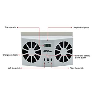 Solar Powered Car Window Fan Universal Solar Car Window Exhaust Fan Car Window Cooler Fan Air Ventilator Exhaust Radiator