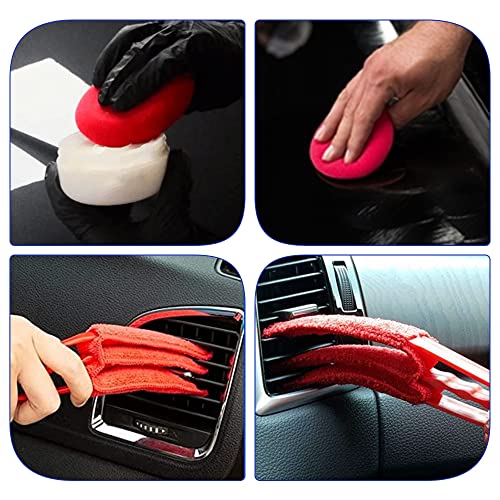 A ABIGAIL 21 Pcs Car Cleaning Tools Kit, Car Detailing Kit, Car Detailing Brushes, Car Wheel Tire Brush Set, Car Windshield Cleaning Tool, Car Care kit for Interior, Exterior, Wheels, Dashboard