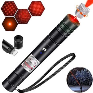 red laser pointer high power long range strong light laser pointer pen, [2000 metres] tactical red lazer pointer presentation dot usb rechargeable for teaching hunting outdoor astronomy cat laser toy