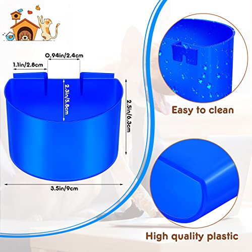 30 Pcs Cage Cups Bird Feeders Chicken Water Feeder Bunny Food Bowl Plastic Seed Bowl Hanging Chicken Feeding Watering Dish Feeders, Bird Cage Feeding Cups for Parrot Parakeet Pet Poultry Pigeon, Blue