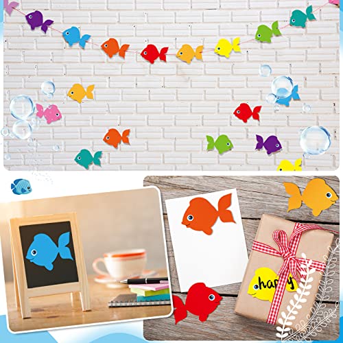 200 Pieces Fish Paper Cutouts Classroom Bulletin Board Decorations Colorful Fish Shapes Accents Fish Die Cuts for Wall Decor Kids School Themed Party Supplies Teachers DIY Craft Projects