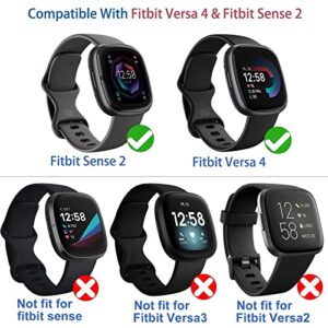 Suoman [4-Pack] for Fitbit Sense 2 /Versa 4 Screen Protector Case, Full Around Electroplate Soft TPU Bumper Around Protective Case Cover for Fitbit Sense 2/Versa 4 Smartwatch