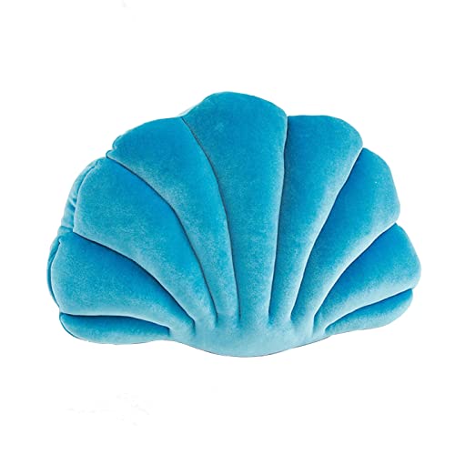 S_SSOY Seashell Decorative Pillow Ocean Theme Velvet Throw Pillow Seashell Conch Decorative for Home Office Decor, 1Pcs