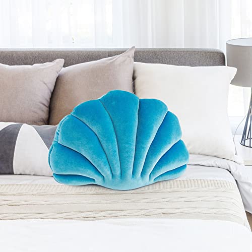 S_SSOY Seashell Decorative Pillow Ocean Theme Velvet Throw Pillow Seashell Conch Decorative for Home Office Decor, 1Pcs