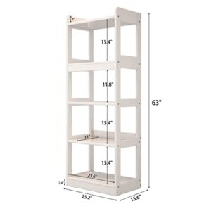 BALANBO 5-Bookshelf Cube Simple Shelf Display Rack Multifunctional Storage Display Rack Suitable for Home Office Living Room Decoration-White…