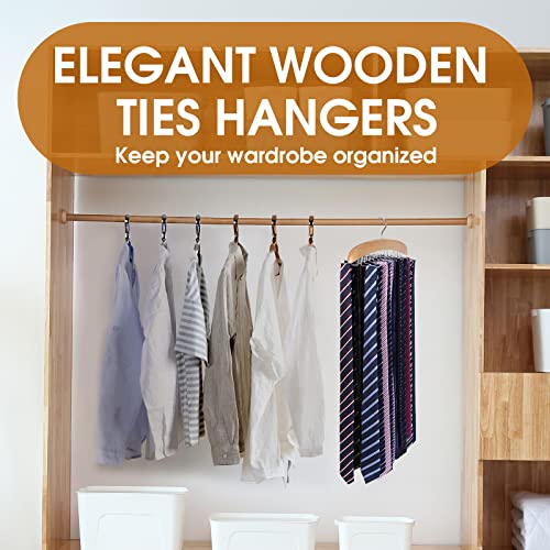 2Pcs Tank Top Hanger, Tie Belt Hangers, Bra Hanger with Premium Wood, Foldable Tie Rack Hanger,Space Saving Closet Organizer and Storage Rack, for Camisole, Bras, Ties, Necklace