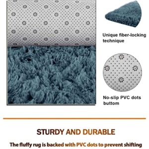 URBEST Area Rugs Super Soft Rustic Plush Fuzzy Shag Tie-Dye Rug for Living Room Kids Bedroom Pet Friendly Dark Grey 3x5.3 Feet