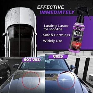 3 in 1 High Protection Quick Car Coating Spray, Car Scratch Nano Repair Spray, Plastic Parts Refurbish Agent, Quick Coat Car Wax Polish Spray for Cars, Easy to Use (100 ML, 3PCS)