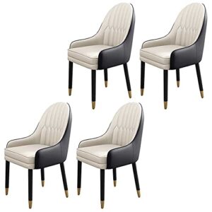 baycheer leather contemporary home side chair parsons chair of 21'' wide chairs - black-white set of 4