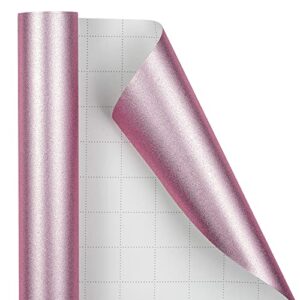 WRAPAHOLIC Wrapping Paper Roll - Pink with Sparkle Glitter for Birthday, Holiday, Wedding, Baby Shower - 30 Inch x 16.5 Feet