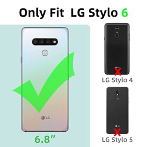 KuDiNi for LG Stylo 6 Case for Women Glitter Crystal Soft TPU Bling Cute Butterfly Heart Floral Clear Protective Cover with Kickstand+Strap for LG Stylo 6/LG K71/LG Stylus 6/LG Stylo 6(Rose Gold)