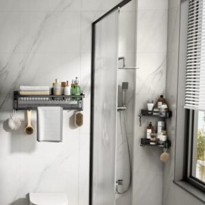 volpone foldable towel rack with corner shower caddy bathroom towel shelf with shower shelf