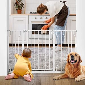 ciays baby gate 29.5” to 53.1”, 30-in height extra wide dog gate for stairs, doorways and house, auto-close safety metal child gate for dogs with alarm, pressure mounted