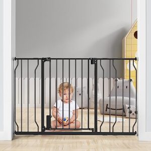 Ciays Baby Gate 29.5” to 53.1”, 30-in Height Extra Wide Dog Gate for Stairs, Doorways and House, Auto-Close Safety Metal Child Gate for Dogs with Alarm, Pressure Mounted