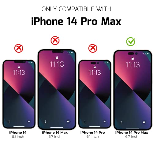 MASETECH iPhone 14 Pro Max Screen Protector Tempered Glass [Black Edge] Compatible with Apple Dynamic Island (2 Pack)