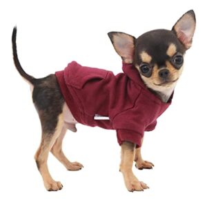 lophipets dog hoodies sweatshirts for small dogs teacup chihuahua yorkie puppy clothes cold weather coat-red/xxs
