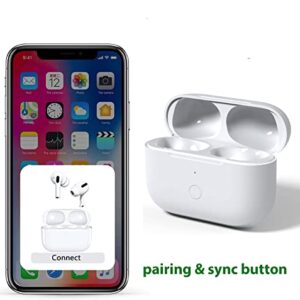 Newest Replacement Charging Case Compatible with AirPod Pro, Air pod Pro with Bluetooth Pairing Sync Button Without Earbuds (White)