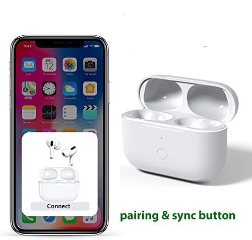 Newest Replacement Charging Case Compatible with AirPod Pro, Air pod Pro with Bluetooth Pairing Sync Button Without Earbuds (White)
