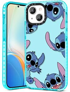 jowhep stitc for iphone 13 6.1”case cute cartoon character girly for girls kids teens phone cases cover fun unique kawaii cool shockproof soft tpu bumper protective case for iphone 13 6.1 inches