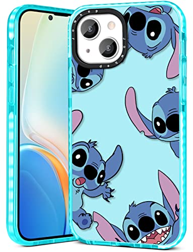 Jowhep Stitc for iPhone 13 6.1”Case Cute Cartoon Character Girly for Girls Kids Teens Phone Cases Cover Fun Unique Kawaii Cool Shockproof Soft TPU Bumper Protective Case for iPhone 13 6.1 Inches