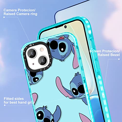 Jowhep Stitc for iPhone 13 6.1”Case Cute Cartoon Character Girly for Girls Kids Teens Phone Cases Cover Fun Unique Kawaii Cool Shockproof Soft TPU Bumper Protective Case for iPhone 13 6.1 Inches