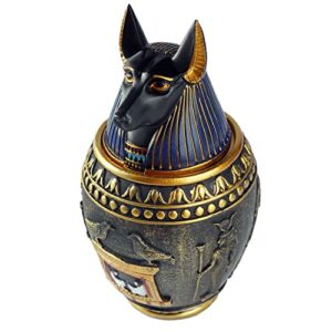 owmell egypt god duamutef canopic jar, 7.6 inch egyptian jar statue, multipurpose storage containers egypt decor - duamutef