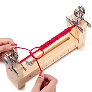cyrank wooden jig bracelet maker, adjustable paracord jig bracelet maker u shape wooden frame bracelet jig kit diy wristband rope knot braided fixing tools