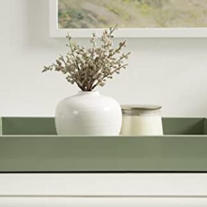 Kate and Laurel Lipton Decorative Modern Rectangular Tray, 16.5 x 12.25, Sage Green with Gold Handles, Chic Serving Tray for Storage, Organization, and Display