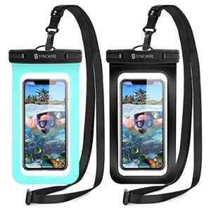 Syncwire IPX8 Waterproof Phone Pouch with Lanyard 2 Pack & IP68 Waterproof Fanny Bag with Adjustable Waist Strap 2 Pack for iPhone Samsung Galaxy and More, Beach Accessories, vacation must haves