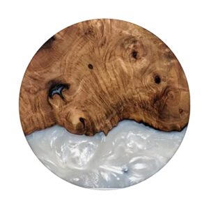 Wood Resin Pearl Gift PopSockets Swappable PopGrip