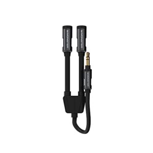 Monster 8-inch Audio Splitter, Dual 3.5mm Output Jacks, Connect Audio From Smartphones/Tablets/Any Device With 3.5mm Headphone Jack To Headphones, Female Headphone Mic Audio Y Splitter Cable