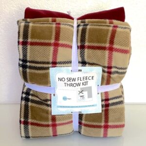 proper plaid anti-pill no-sew throw fleece fabric kit (50x60)